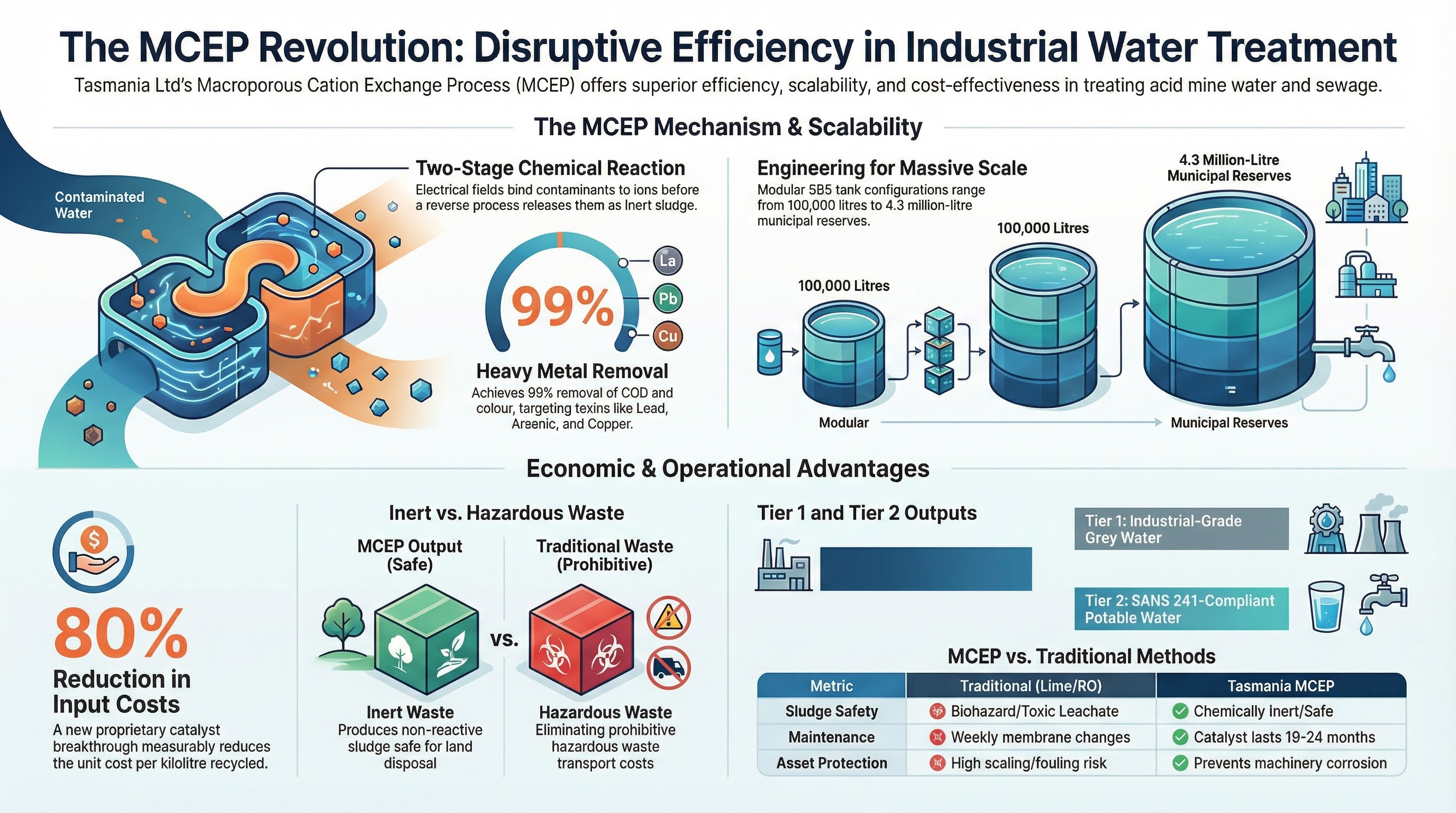M-CEP Water Treatment Process Infographic